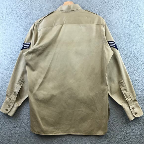 Vintage 1965 USAF Uniform Shirt Khaki Tan Button Up - Picture 2 of 11